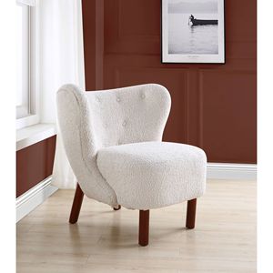 Poltrona Zusud in Sherpa Bianco con Design Teddy per Soggiorno - Product Image 1