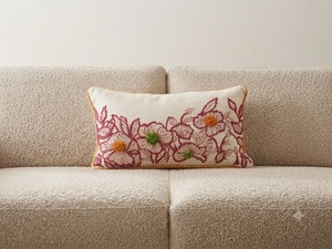 Luxury Cotton Textured Embroidered <b>Cushion</b> <b>Cover</b> | Geometric Decorative Throw Pillow <b>Cover</b>, Living Room & Home Decor - Product Image 2