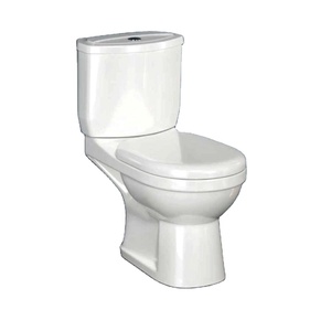 Inodoro de Dos Piezas Alargado, de Vidrio, con Descarga por Gravedad, Montado en el Suelo, Diseño Tradicional, para Uso en Baños en India - Product Image 1