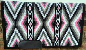 Tapis de selle 100 % laine de Nouvelle-Zélande, double tissage, tissés à la main, couleurs attrayantes pour l'équitation western, couverture pour chevaux de spectacle - Product Image 3