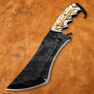 Cuchillo de Resina Pinecone Forward Bite, Recubrimiento de Polvo Negro, Acero D2, para Supervivencia, Caza, Camping, OEM, ODM - Product Image 3