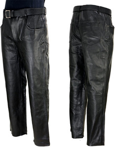 Samroz Sports Men's Customized Color Loose Fitted Motorcycle Casual Leather Biker <b>Pants</b> Custom Made Size High Quality - Product Image 6