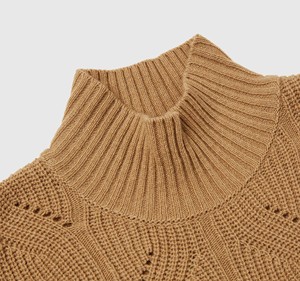 <b>Men's</b> Knitted <b>Turtleneck</b> <b>Sweater</b> Solid Color Geometric Pattern Hollow Out Pullover Autumn Wear 100% Acrylic Anti-Pilling - Product Image 5