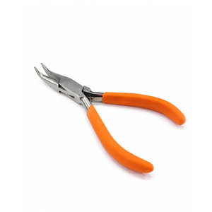 Alicates de Punta Curva Profesionales con Mango Ergonómico Naranja, Alicates de Acero Inoxidable de Punta Larga para Joyería, para Abalorios y Doblado de Alambre - Product Image 2