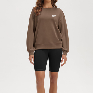 Sweat-shirt en coton 100 % pour femme, style streetwear décontracté, coupe ample, respirant, écoresponsable, tricoté, avec capuche - Product Image 1