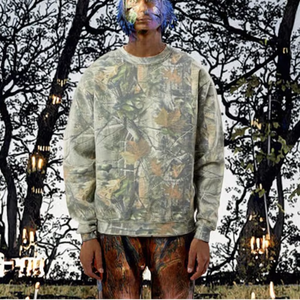 เสื้อสเวตเชิ้ตผู้ชายลายพราง คอกลม ทรงปกติ แขนยาว สวมใส่สบายๆ สำหรับกิจกรรมกลางแจ้ง ผลิตจากผ้าฝ้ายโพลีเอสเตอร์ 100% เฟรนช์เทอร์รี่ - Product Image 4