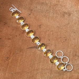 Citrine Topaz 925 Sterling Silver Adjustable <b>Bracelet</b> Natural Gemstone Jewelry Elegant Designer <b>Boho</b> <b>Bracelet</b> - Product Image 6