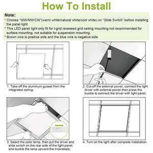 2 Pezzi Pannello LED da 72W 2FT 3800LM, Plafoniera Piatta con 3 Temperature di Colore, Equivalenti a Faretti LED da Incasso - Product Image 5