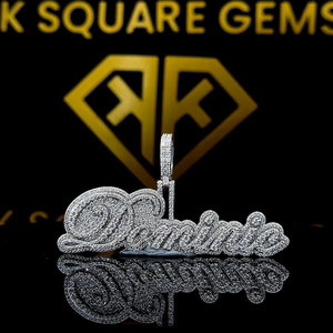 Pendentif Hip Hop Personnalisé avec Lettre et Numéro Porte-Bonheur, Moissanite, Plaqué Or Glacé, Bijoux de Fête, Fabrication Sur Mesure OEM - Product Image 1