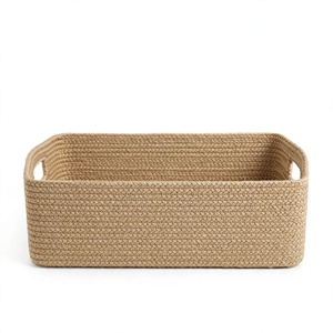 Panier de rangement rectangulaire en jute avec poignées, design moderne, pour le rangement, exportation depuis le Bangladesh - Product Image 4