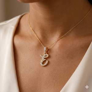 Personalized Trendy Custom Cute <b>Initial</b> Alphabet Letter Charms Necklace Fine Solid 10K Gold Natural Diamond Pendant Gift Wedding - Product Image 2
