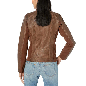 Veste en cuir unie pour femme, design épuré, confortable et tendance, idéale pour l'extérieur - Product Image 2