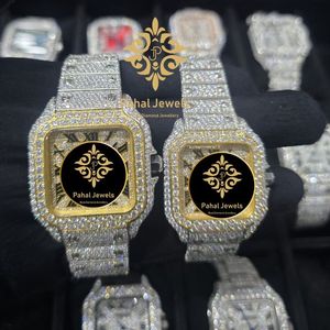 นาฬิกา Pahal Jewels Luxury Square Diamond Sapphire Crystal สายสแตนเลสสตีล ขนาด 20 มม. ระบบอนาล็อก ควอตซ์ สำหรับทุกเพศทุกวัย แฟชั่นเครื่องประดับ ขนาด 40 มม. - Product Image 5