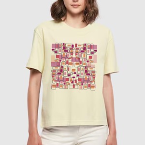 T-shirts manches courtes légers en coton biologique de qualité supérieure, doux et solide, jaune clair T-shirts imprimés ronds T-shirts décontractés pour femmes - Product Image 2