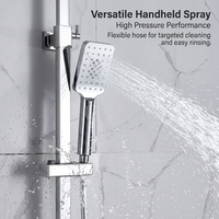 Ensemble de douche thermostatique apparent en laiton chromé poli, système de douche pour salle de bain d'hôtel, fourniture OEM de haute qualité