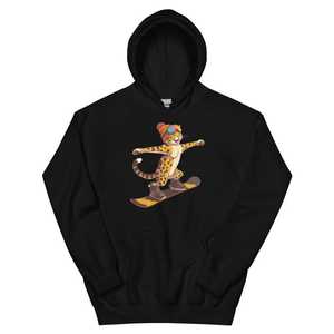 Sudadera con Capucha Blanca Unisex con Estampado de Guepardo en la Nieve, Ropa Casual de Invierno - Product Image 2