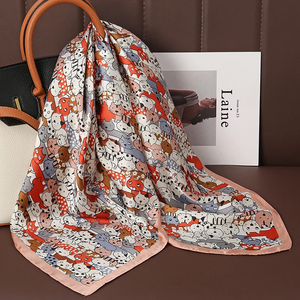 Luxury Print Satin Silk Square Scarf for Women <b>Shawl</b> Hijab Neckerchief Female Hair Ribbon Headband Fashion <b>Wrap</b> Bandana 2026 New - Product Image 1