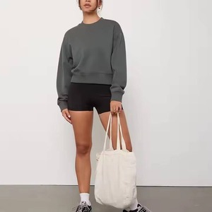 Wholesale High Quality Polyester Pullover Hooded Autumn Long Custom Hoodies Oversized women's sweatshirt - Product Image 5