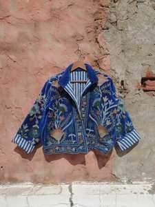 Mix Assorted Color Velvet Suzani Embroidered <b>Quilted</b> Eco-Friendly Reversible Floral <b>Pattern</b> Bohemian Artisanal Free Size <b>Jacket</b> - Product Image 3