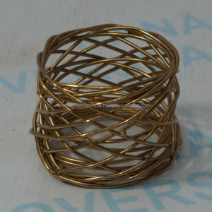 Anneau de serviette en métal tressé moderne, finition or antique, support décoratif pour serviettes de table pour mariage, hôtel, salle à manger, décoration intérieure - Product Image 6