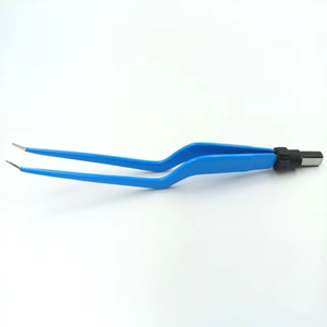 Premium EU Bayonet Angled Bipolar Forceps - Reusable European Style Offset Angled ESU Bipolar Forceps for Precise Electrosurgery - Product Image 2