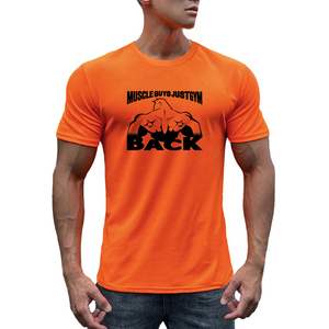Men's Short Sleeve O-<b>Neck</b> Knitted Solid Color Casual Sporty Front Logo Quick Dry Regular Fit <b>Light</b> Blue T-Shirt - Product Image 1