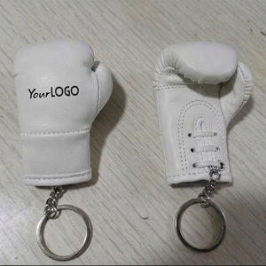 Porte-clés promotionnel personnalisé en cuir PU, mini-gant de boxe circulaire avec impression de logo, mini-porte-clés en forme de ballon, couleurs personnalisées - Product Image 2