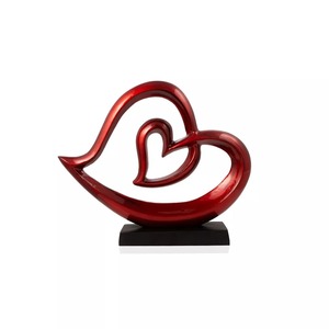 Escultura Moderna Abstracta de Corazón en Resina, Decoración Artística de 12x14.75x3 Pulgadas, Diseño Contemporáneo para Mesa de Salón, Día de San Valentín - Product Image 4