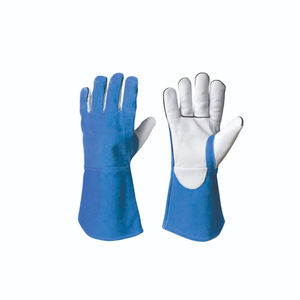 Gants de soudage en cuir de vache de 16 pouces, résistants à la chaleur, ignifuges, respirants, confortables, anti-éclaboussures, protection contre les éclaboussures de métal fondu - Product Image 1