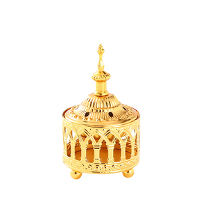 ของตกแต่งบ้านในเดือนรอมฎอน เตาเผาบัคฮูร์โลหะสไตล์อาหรับโบราณ ของขวัญสุดคลาสสิก เตาเผาอูดโลหะอาหรับโบราณ งานฝีมือสีทอง - Product Image 6