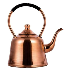 Bouilloire en cuivre faite à la main avec poignée et couvercle, bienfaits ayurvédiques pour la santé, bouilloires pour servir le thé et le café à la maison, en cuisine ou sur la table - Product Image 2