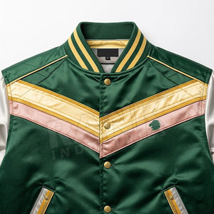New Trending High Quality Made Winter Wear Satin Varsity Jacket New Arrival Satin Varsity Winter Jacket - Product Image 4