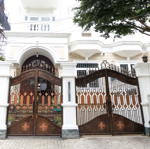 Portes en fer forgé double, de luxe, forgées à la main, anti-effraction, d'entrée, décoratives rétro, pour villa, maison, appartement, en provenance du Vietnam - Product Image 4