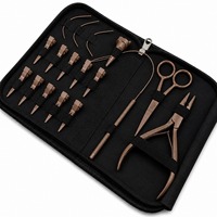 Kit d'outils professionnel pour extensions de cheveux et perruques, modèle international très demandé - Pinces, anneaux, dispositifs de fixation, outils de pose de perles, direct usine