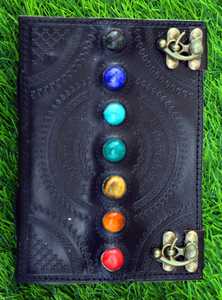 Agenda en cuir élégant et classique pour usage professionnel et de voyage, journal en cuir véritable, journal en cuir aux sept chakras. - Product Image 4