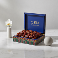 Boîte cadeau en bois MDF laqué piano personnalisée pour l'emballage de dattes au chocolat, boîte cadeau Ramadan Eid