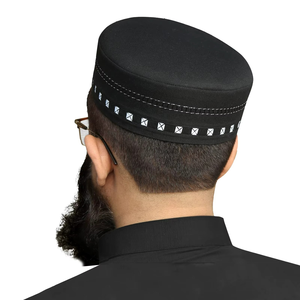 Chapeau de prière musulman Kufi modeste en polyester et coton, vente en gros, couvre-chef islamique pour hommes, nouveau design - Product Image 1