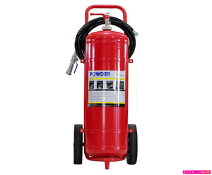 Extincteur à poudre ABC 50 kg sur chariot à action rapide avec indice d'extinction 10A 144B C et garantie de 2 ans - Protection incendie moderne - Product Image 1