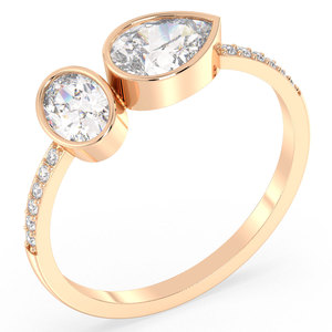 แหวนแต่งงาน REYES แบบสั่งทำพิเศษ ทองคำชมพู 14K ประดับเพชรโมอิสซาไนต์ ได้รับการรับรองจาก GRA สำหรับผู้หญิง ราคาขายส่ง เครื่องประดับคุณภาพสูง - Product Image 2