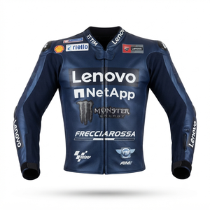 Men’s Cowhide Leather <b>Racing</b> <b>Jacket</b>/Chaqueta MotoCP Style CE Level 2 Armor Motorcycle Track Riding Protective Gear CE - Product Image 1