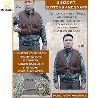 Gilet de chasse pour hommes avec poche pour gibier, passants pour cartouches et poches, idéal pour la chasse au faisan, à la colombe, à l'écureuil ou au dindon
