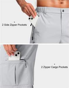 Pantalones Cortos Cargo para Hombre, Ligeros, para Senderismo, Viajes, Golf, Camping, Casuales, con 5 Bolsillos con Cremallera, 9"/7"/11" - Product Image 4