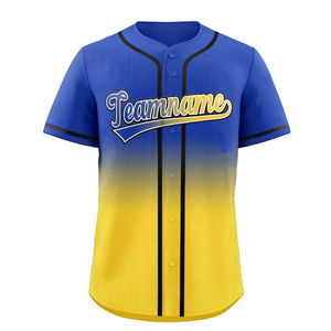 Maillot de baseball personnalisé à manches courtes avec nom du joueur imprimé numériquement, style chemise, séchage rapide, respirant, vente en gros, 100 % polyester - Product Image 3