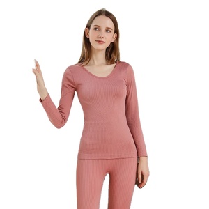 ชุดผ้าฝ้ายขนแกะแขนยาวสำหรับผู้หญิงชุดเสื้อผ้าหนาให้ความร้อนสองด้านสำหรับชุดกันหนาวขายาว - Product Image 1