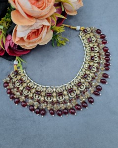 Choker Necklace <b>Set</b> With Matching Earrings And Mangtika For Women Traditional Ethnic Reception Wear <b>Jewellery</b> <b>Sets</b> Manufacturers - Product Image 2