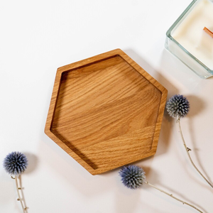 Handmade Hexagon Wooden <b>Ring</b> Display Tray Wood Honeycomb <b>Plate</b> Key Trinket Jewelry Tray <b>Ring</b> Dish - Product Image 2