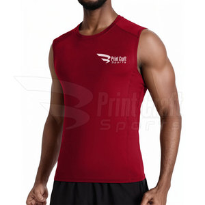 Light Weight Slim Fit Sleeveless <b>Compression</b> <b>Shirts</b> Solid Color High Quality Sleeveless <b>Compression</b> <b>Shirts</b> - Product Image 2