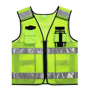 Chaleco de Seguridad Reflectante de Alta Visibilidad Unisex, Verde, Malla de Poliéster, Múltiples Bolsillos, Ropa de Trabajo, Detección de Agujas, Transferencia de Calor - Product Image 5