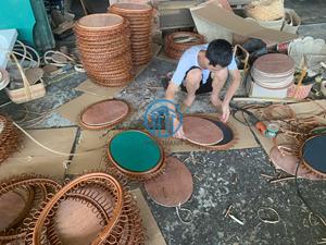 Natural White Rattan Basic Mirror Handcrafted Beautiful Makeup Mirror From Artex Thien Thanh - Product Image 6