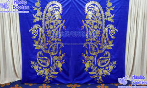 Cortinas de boda para eventos Mehndi al aire libre musulmán Nikah escenario decoración telón de fondo cortinas musulmán Mehndi ceremonia escenario telón de fondo Reino Unido - Product Image 6